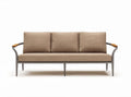 Divano in metallo con cuscini marroni 180 x 80 x 70cm adatto per esterni