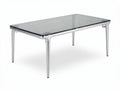Tavolo da caffè rettangolare in vetro trasparente e struttura in metallo 120 x 60 x 45cm