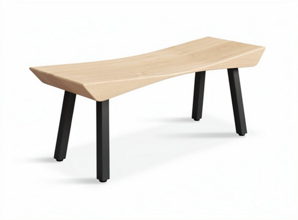 Tavolino moderno in legno di frassino con gambe in metallo 120 x 60 x 45cm