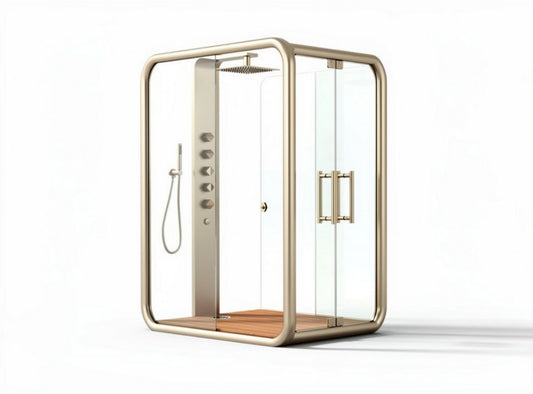 Cabina doccia in vetro temperato con rubinetteria e miscelatore 80 x 80 x 210 cm