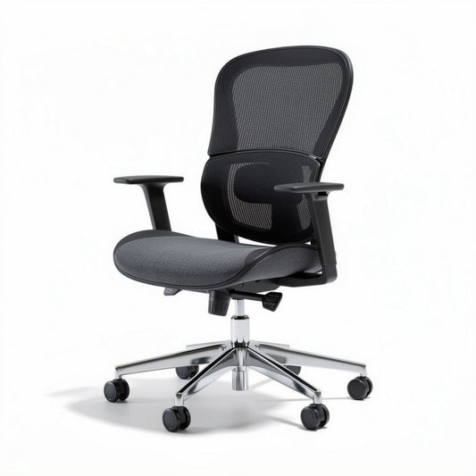 Sedia da ufficio ergonomica in rete nera con braccioli regolabili 60 x 60 x 100cm